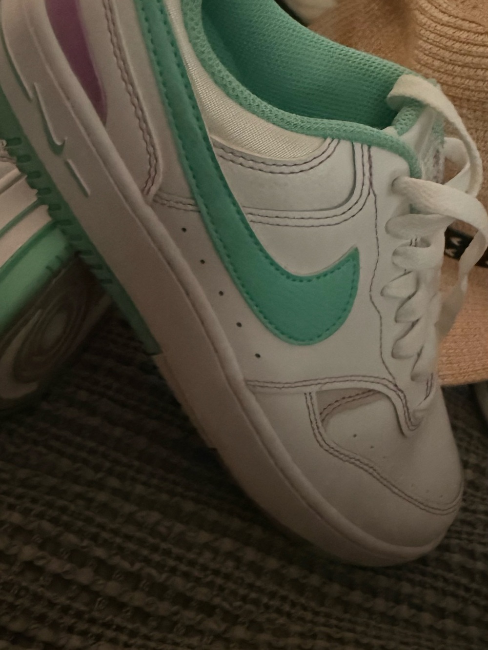 Nike Sneakers with Mint Green Swoosh - Picture 2 of 6
